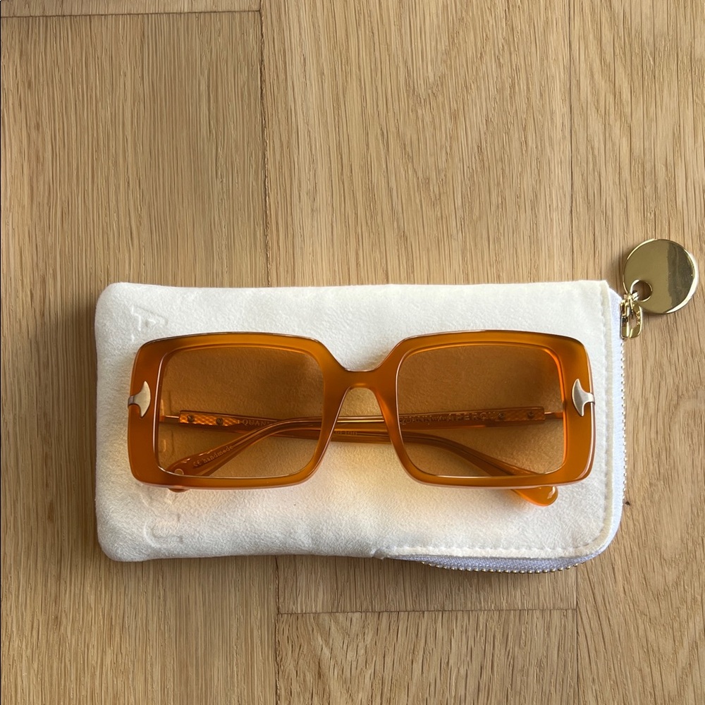 Amber Rectangular Womens Sunglasses - Orange